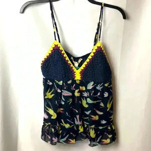 CHELSEA& VIOLET WO SZ LG CROCHET‎ BODICE SHEER TOP
